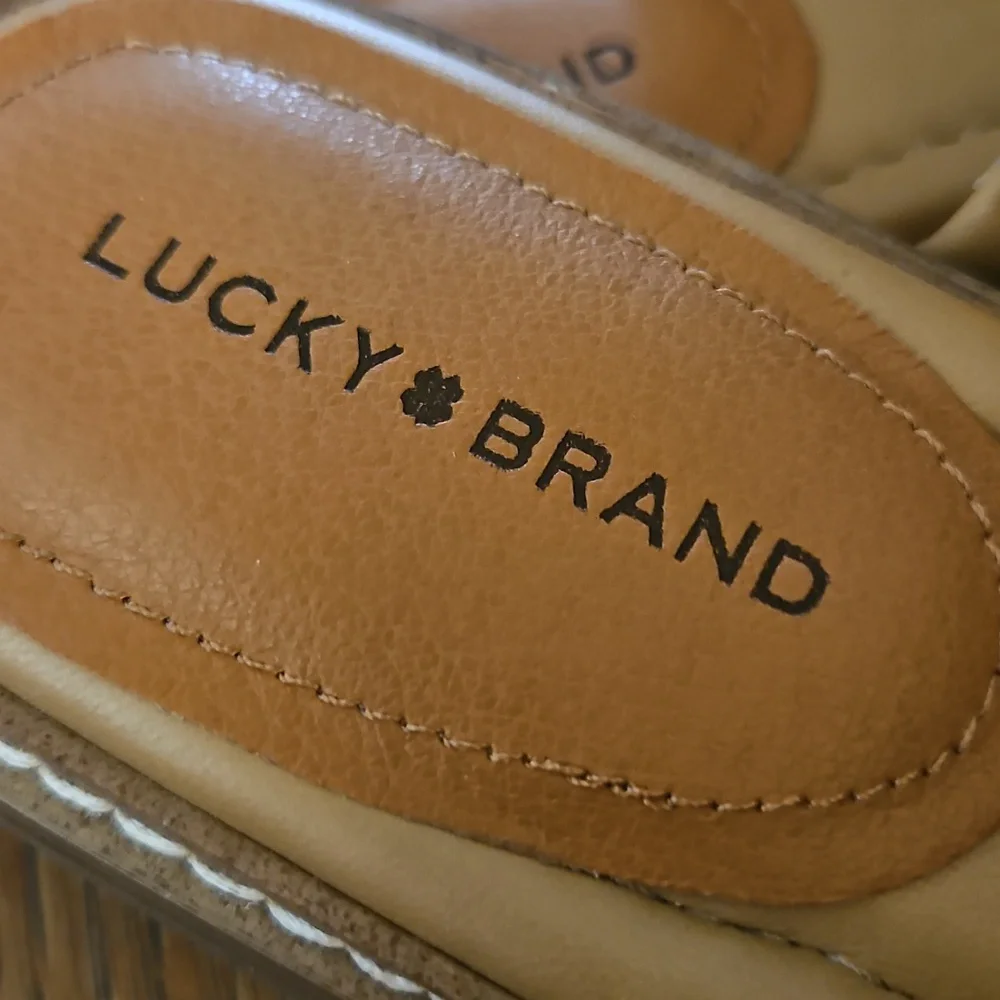 Lucky Brand Tan Beaded Women's Sandals - Picture 2 of 8